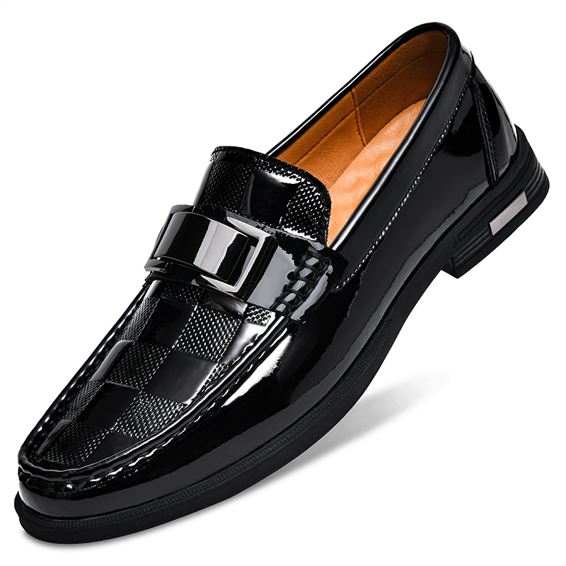 Suede Loafers Men - Premium Men's Patent Leather Loafers Business