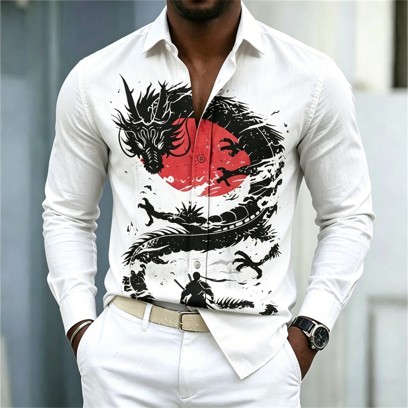 Men'S Fashion And Style - 2026 New Men's Shirt White Black