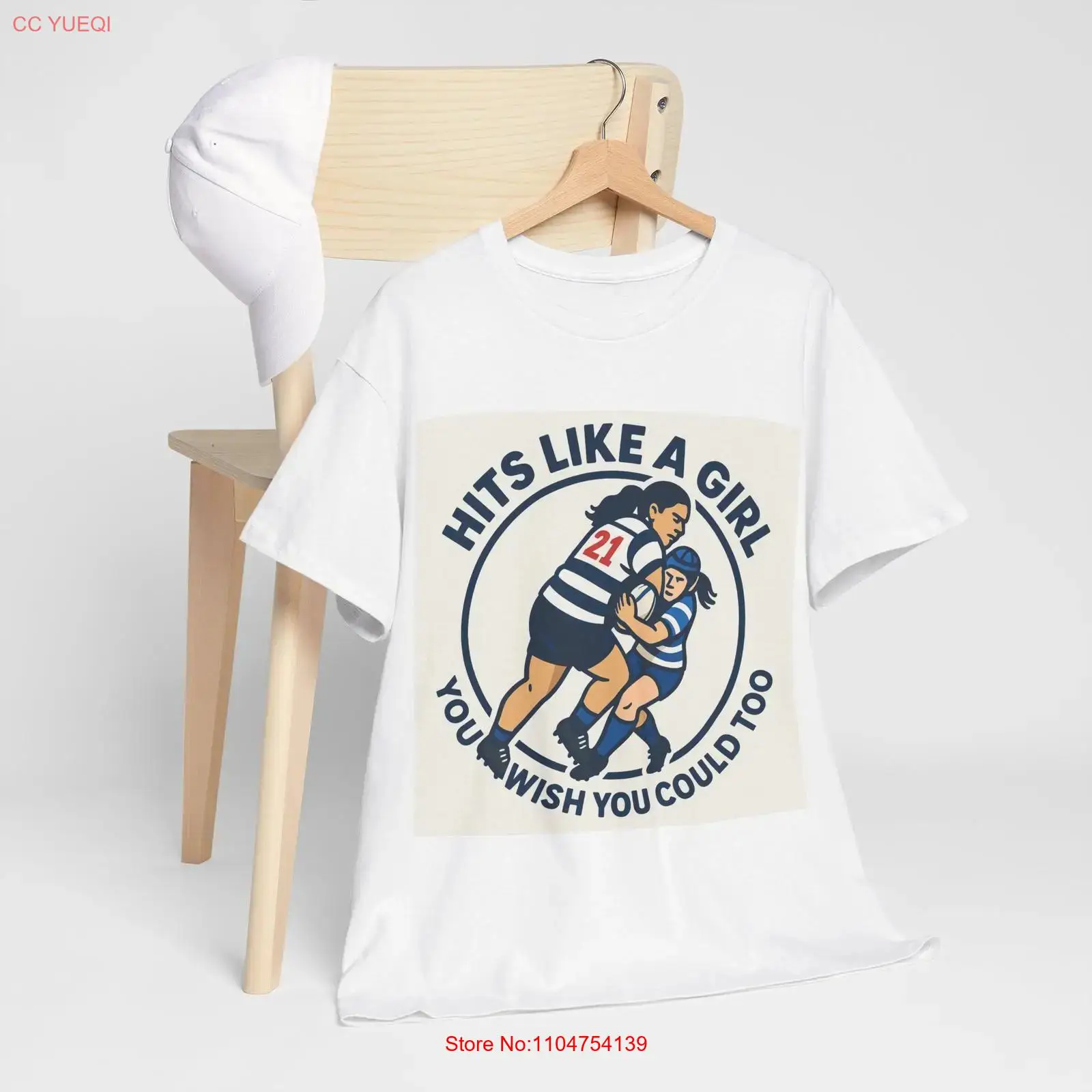 Mens Fashion Rugby Shirts - Hits Like A Girl Girls Rugby