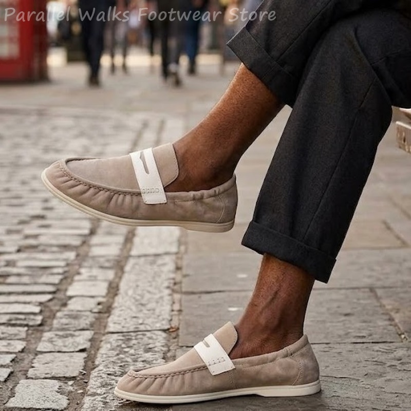 Suede Loafers Men - Men Soft Suede Loafers Elastic Slip