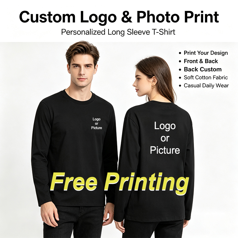 Men'S Fashion Trends 2025 - Customized Cotton Long Sleeve T-shirts Men