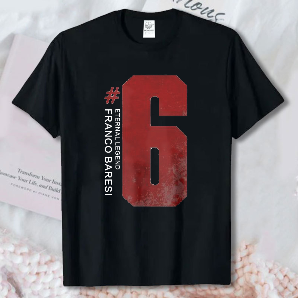 Men'S Fashion 1960S - Franco Baresi Number 6 Eternal Legend