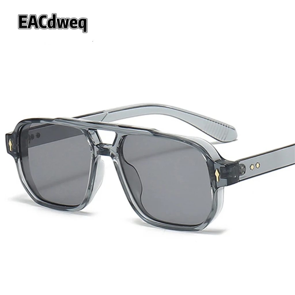 Men'S Fashion Old Money - Vintage Double Bridges Men Square Sunglasses