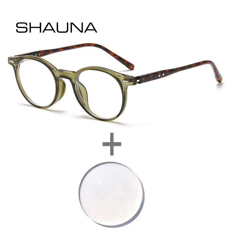 Mens Fashion Reading Glasses - SHAUNA Retro Rivets Round Punk TR90
