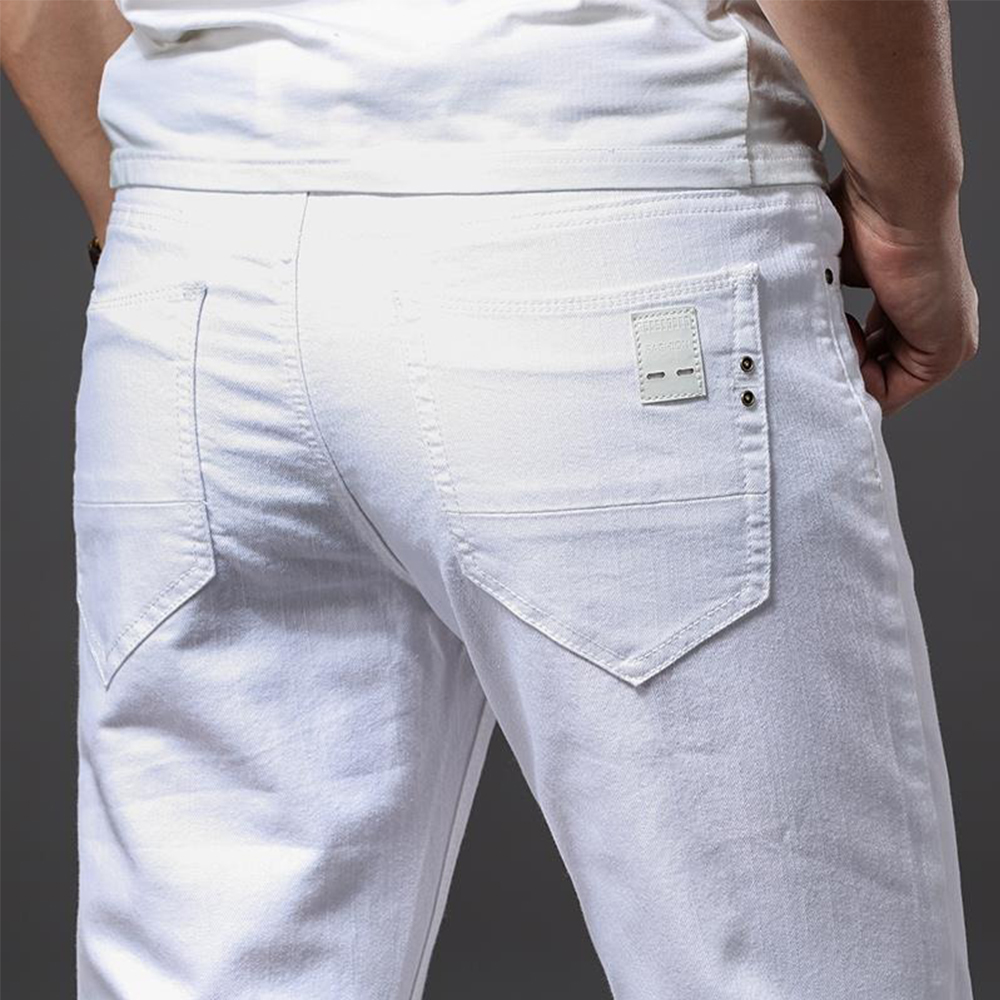 Men White Jeans Elasticity Str - đánh giá và giá Men'S Fashion For 70 Year Old