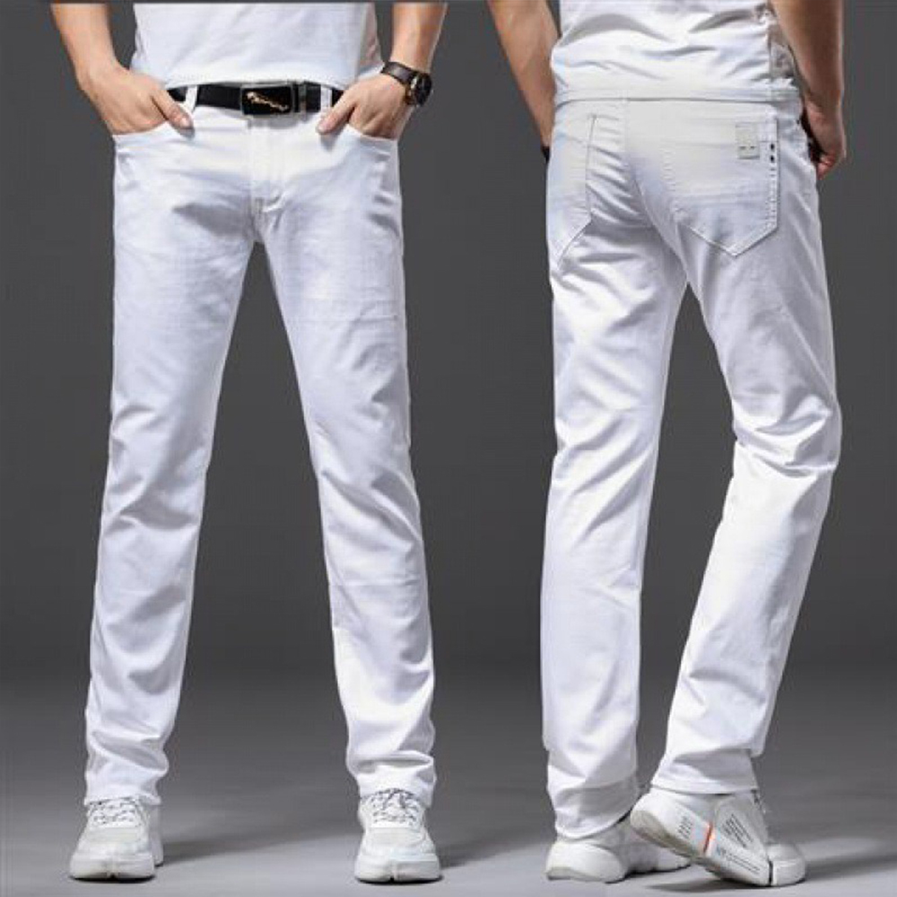Men White Jeans Elasticity Str - đánh giá và giá Men'S Fashion For 70 Year Old
