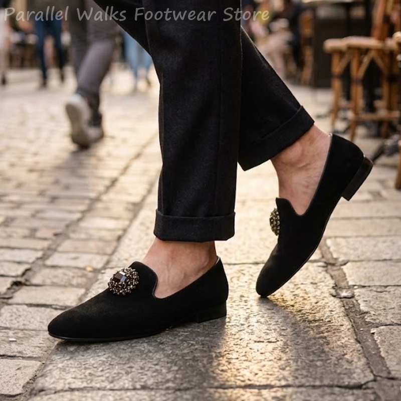 Men Suede Loafers Rhinestone C - đánh giá và giá Suede Loafers Men