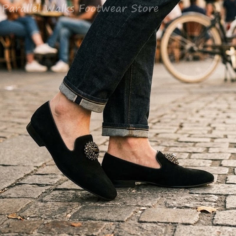 Men Suede Loafers Rhinestone C - đánh giá và giá Suede Loafers Men
