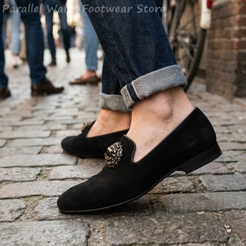 Men Suede Loafers Rhinestone C - đánh giá và giá Suede Loafers Men