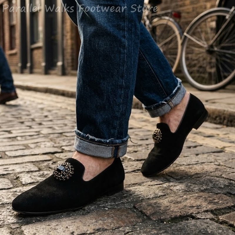 Men Suede Loafers Rhinestone C - đánh giá và giá Suede Loafers Men