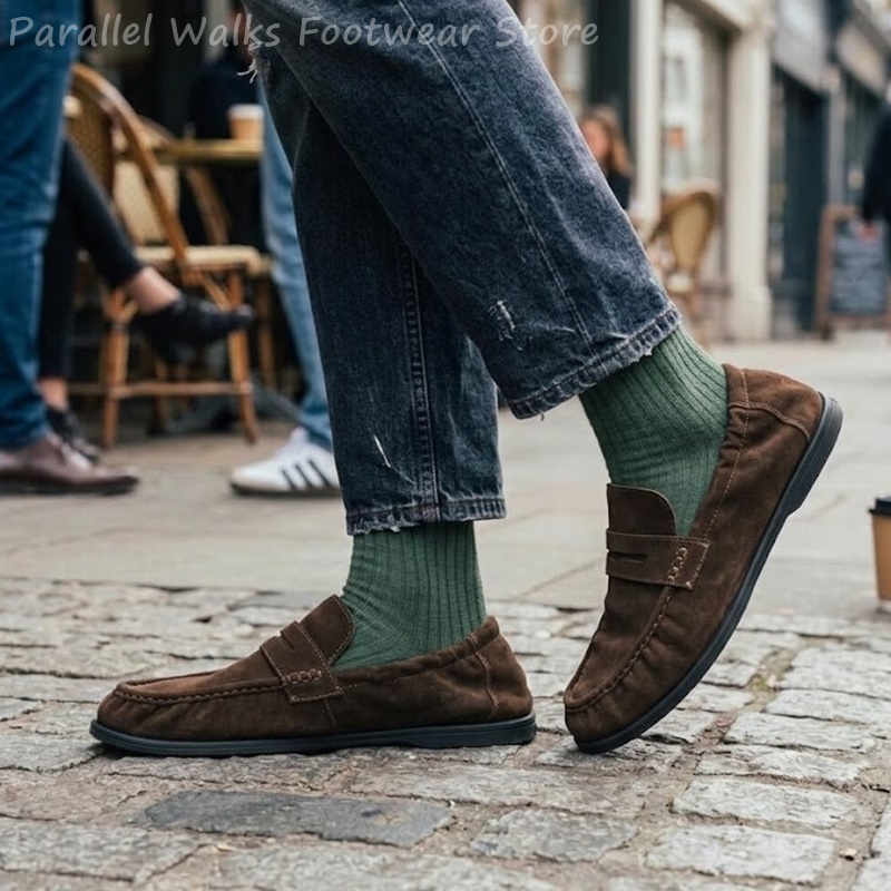 Men Soft Suede Loafers Elastic - đánh giá và giá Suede Loafers Men