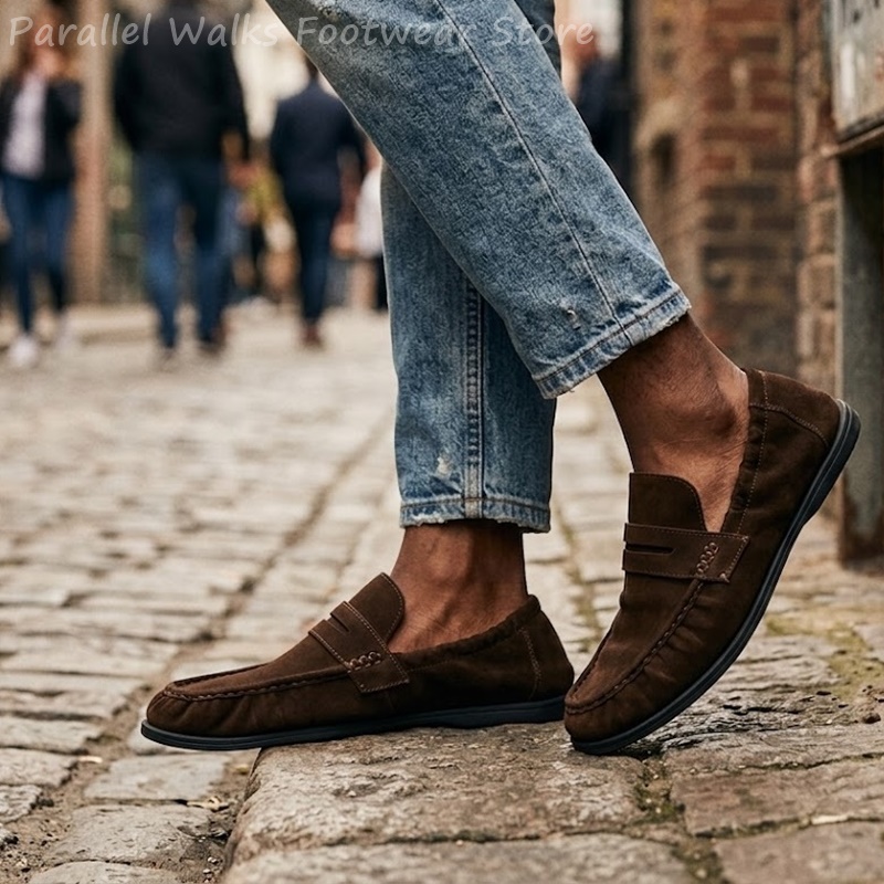 Men Soft Suede Loafers Elastic - đánh giá và giá Suede Loafers Men