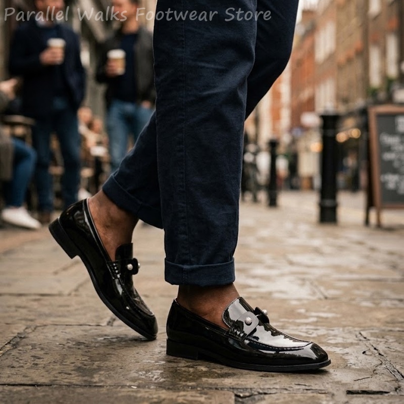 Men Black Patent Faux Suede Rh - đánh giá và giá Suede Loafers Men