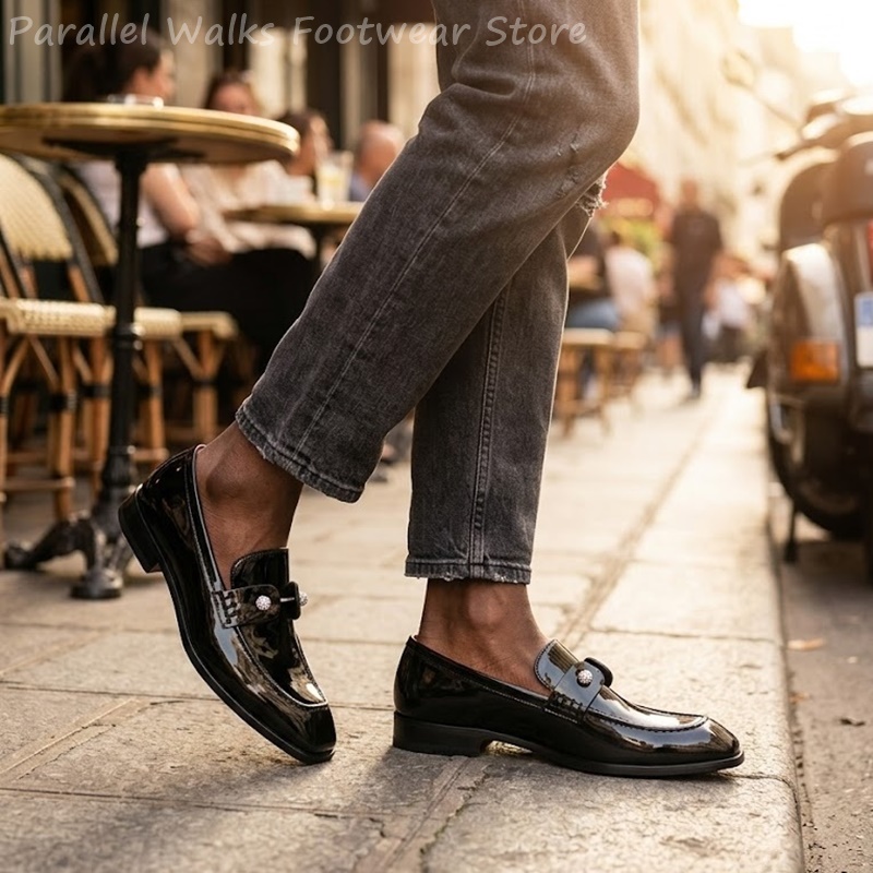 Men Black Patent Faux Suede Rh - đánh giá và giá Suede Loafers Men