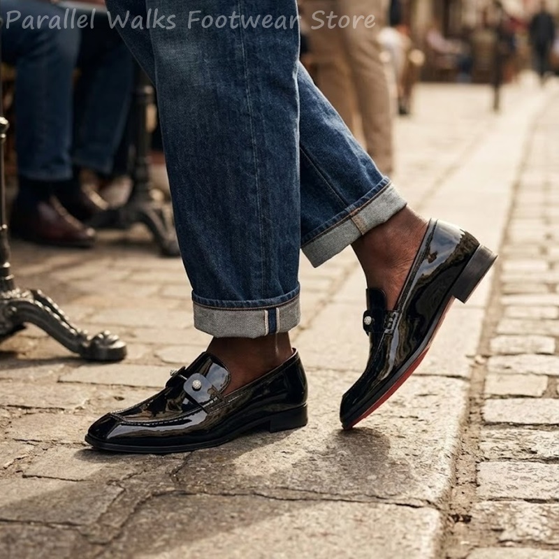Men Black Patent Faux Suede Rh - đánh giá và giá Suede Loafers Men