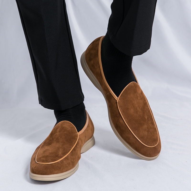 Autumn High-quality Suede Mens - đánh giá và giá Suede Loafers Men