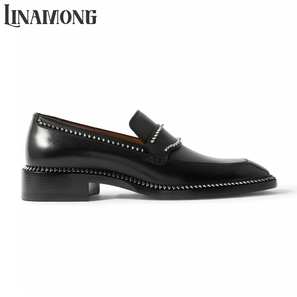 Black Spike Loafers Almond Toe - đánh giá và giá Suede Loafers Men