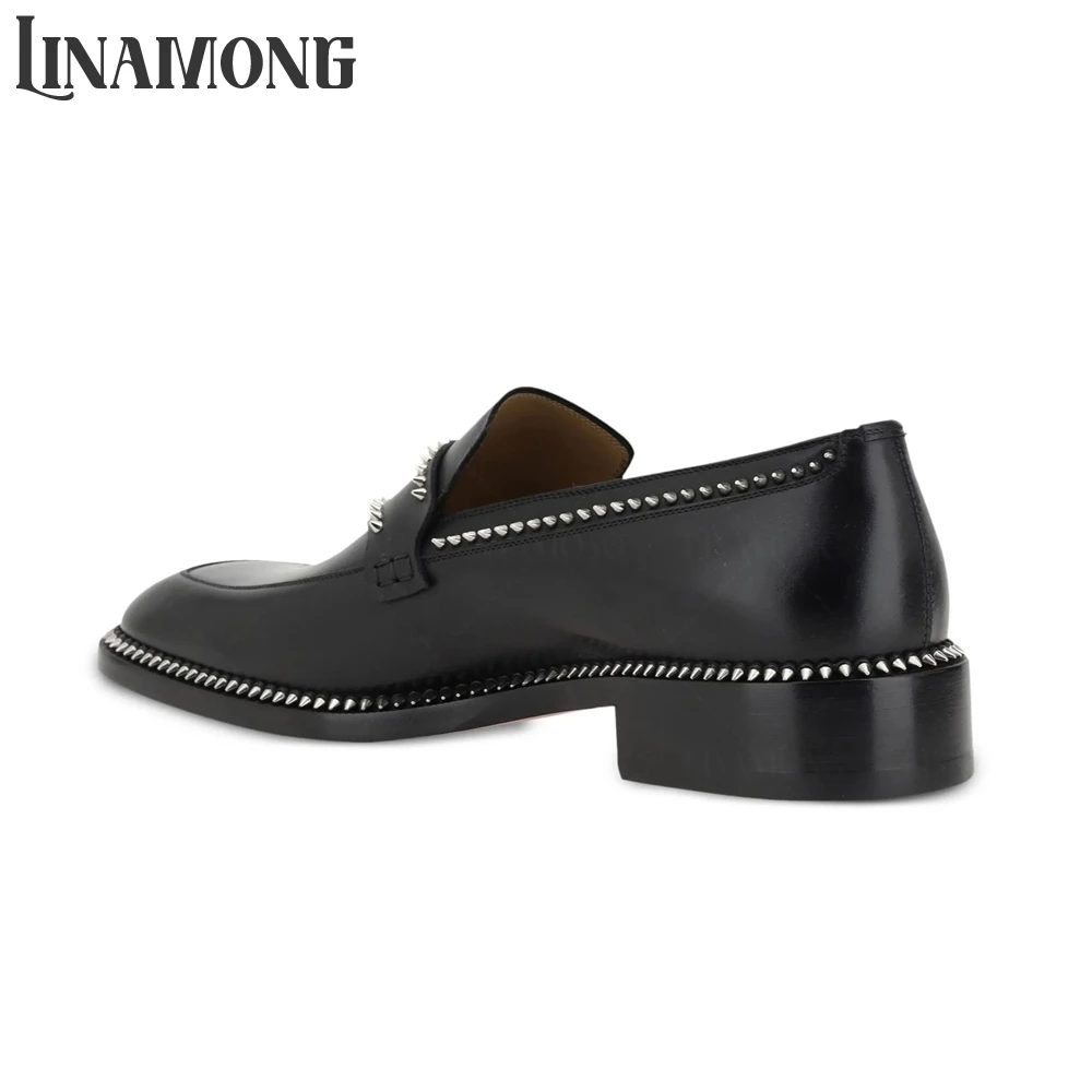 Black Spike Loafers Almond Toe - đánh giá và giá Suede Loafers Men