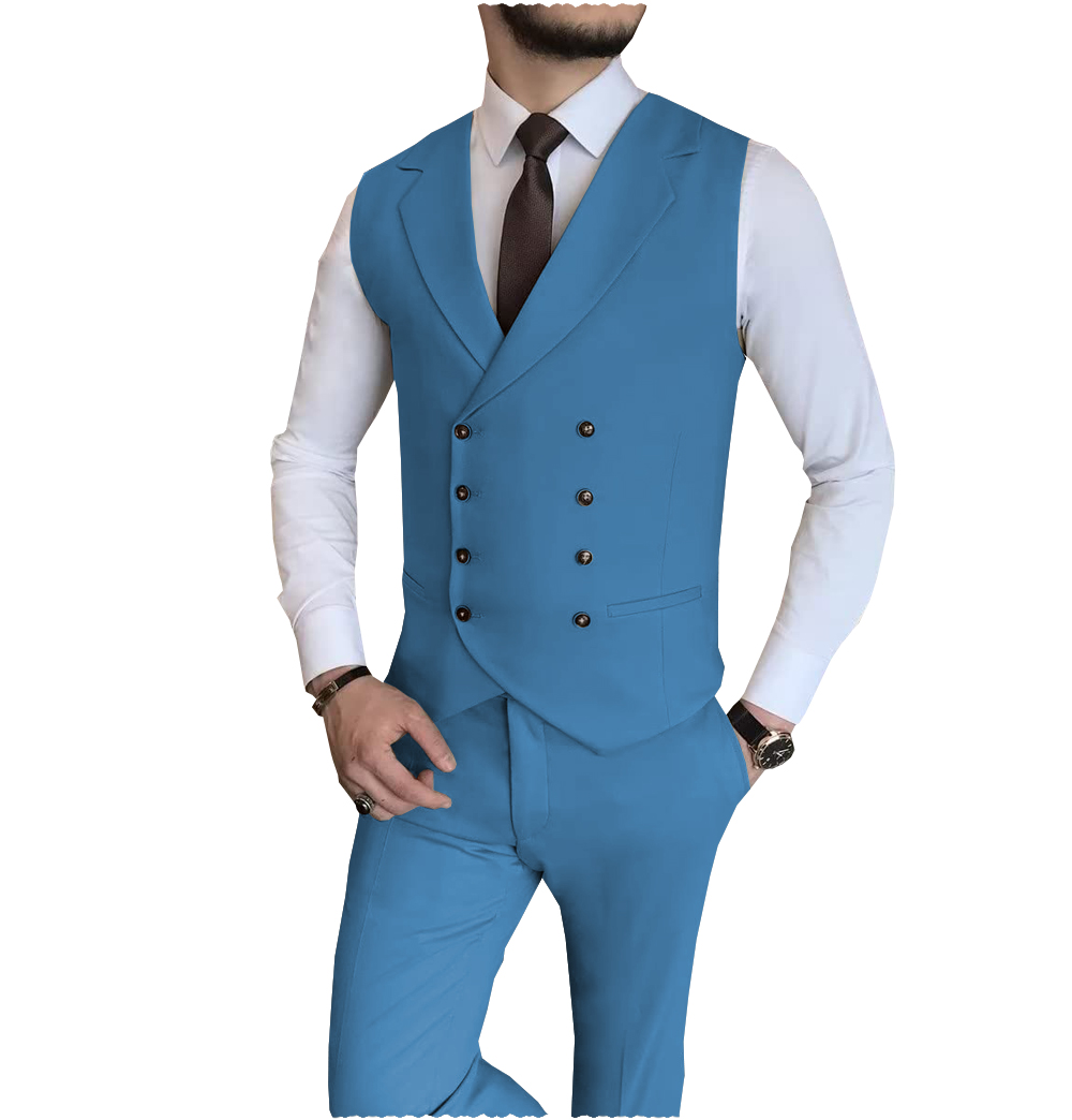 Black Men Vest Notch Lapel Dou - đánh giá và giá Men'S Dress Pants Fashion
