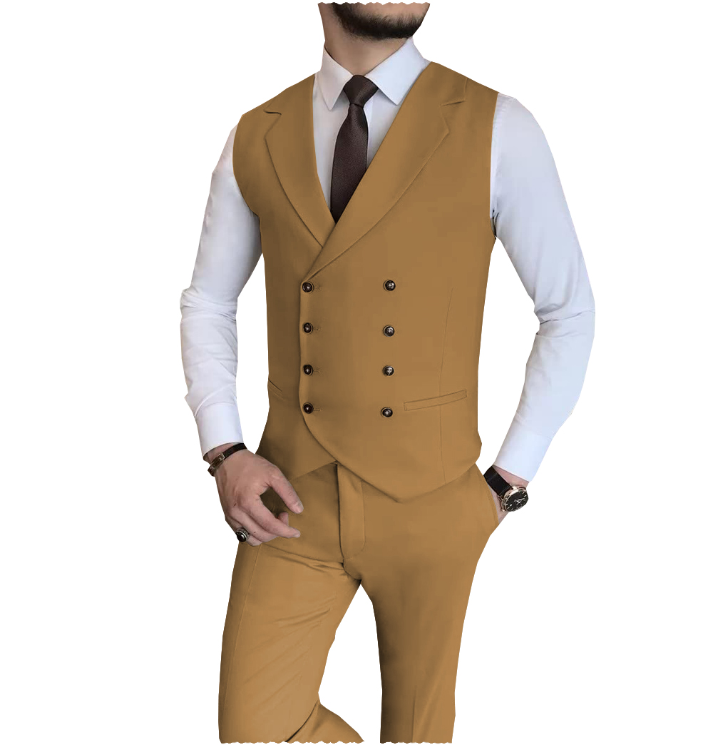 Black Men Vest Notch Lapel Dou - đánh giá và giá Men'S Dress Pants Fashion